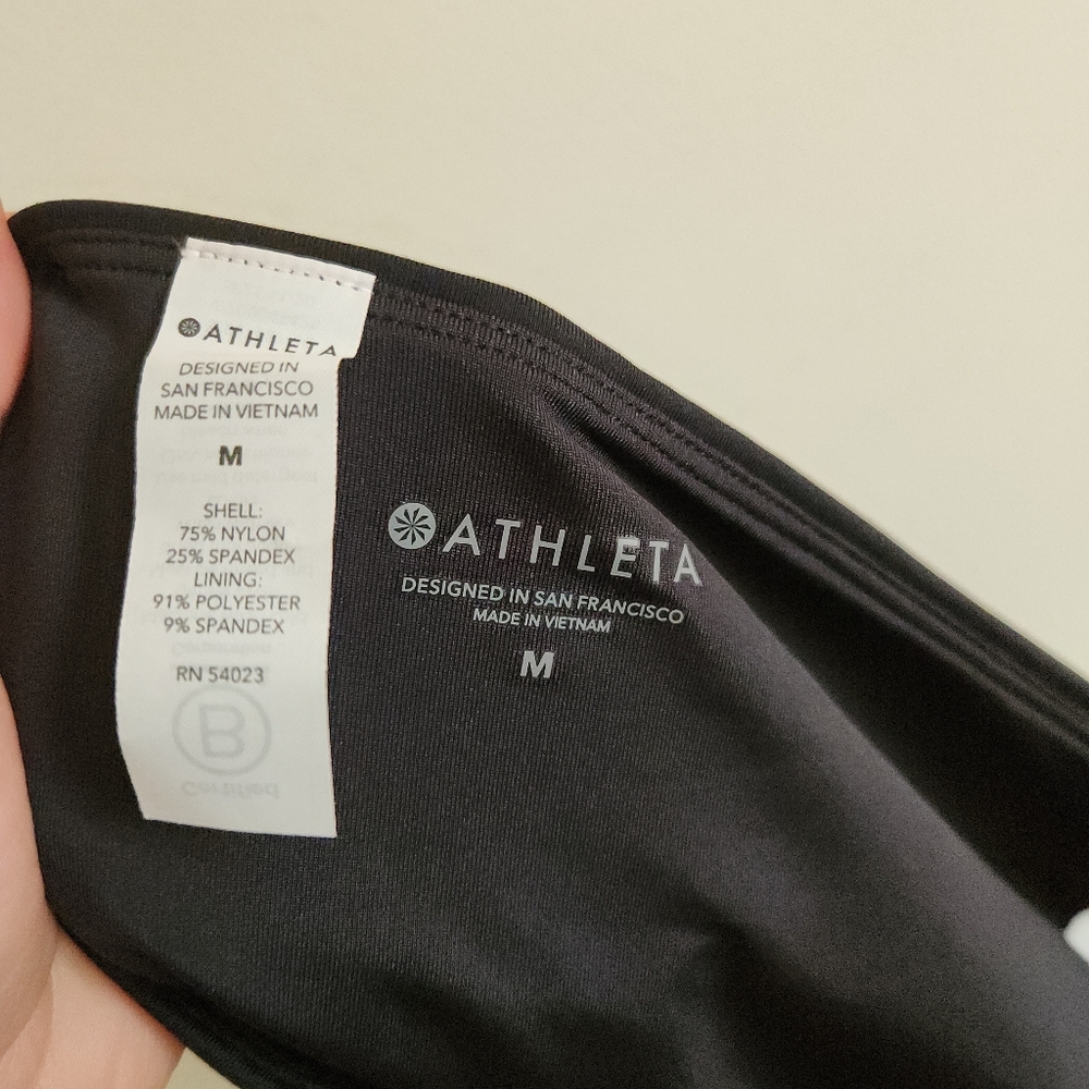 NWT Athleta Black High-Waist Swim Bottoms Bikini Clean Medium M - Picture 2 of 6